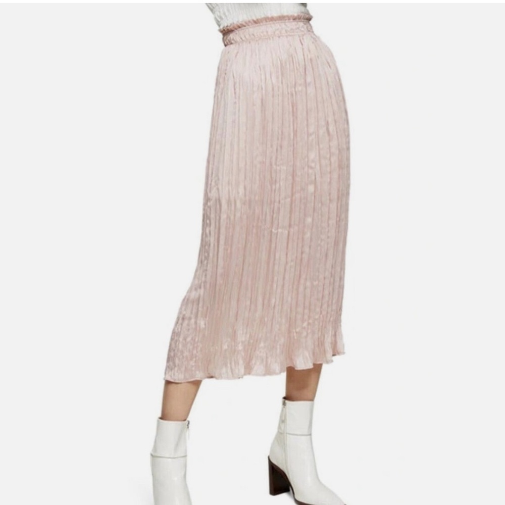 Elegant Pink Pleated Skirt